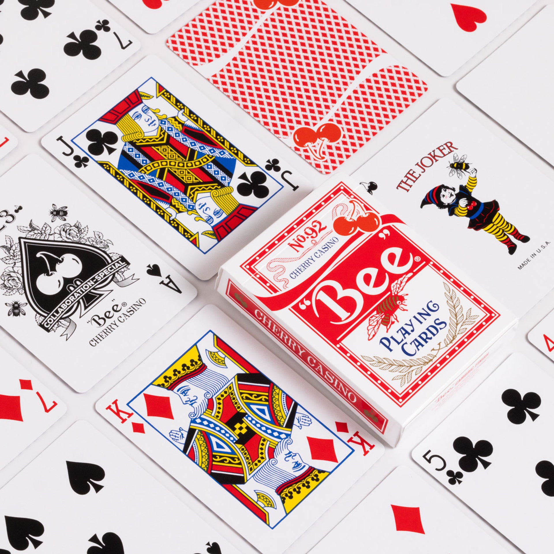 Bee x Cherry Casinoplaying cards with various cards displayed on a white background