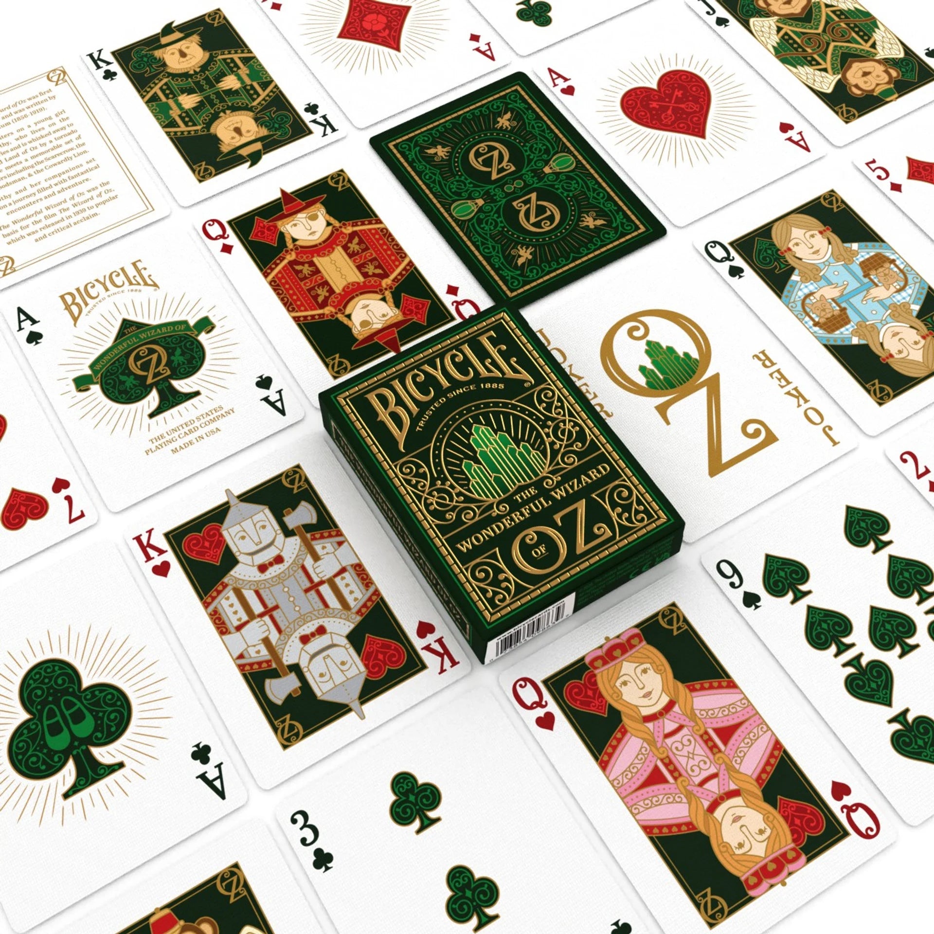 Bicycle The Wonderful Wizard of Oz Playing Cards | Emerald & Gold 2025 Edition