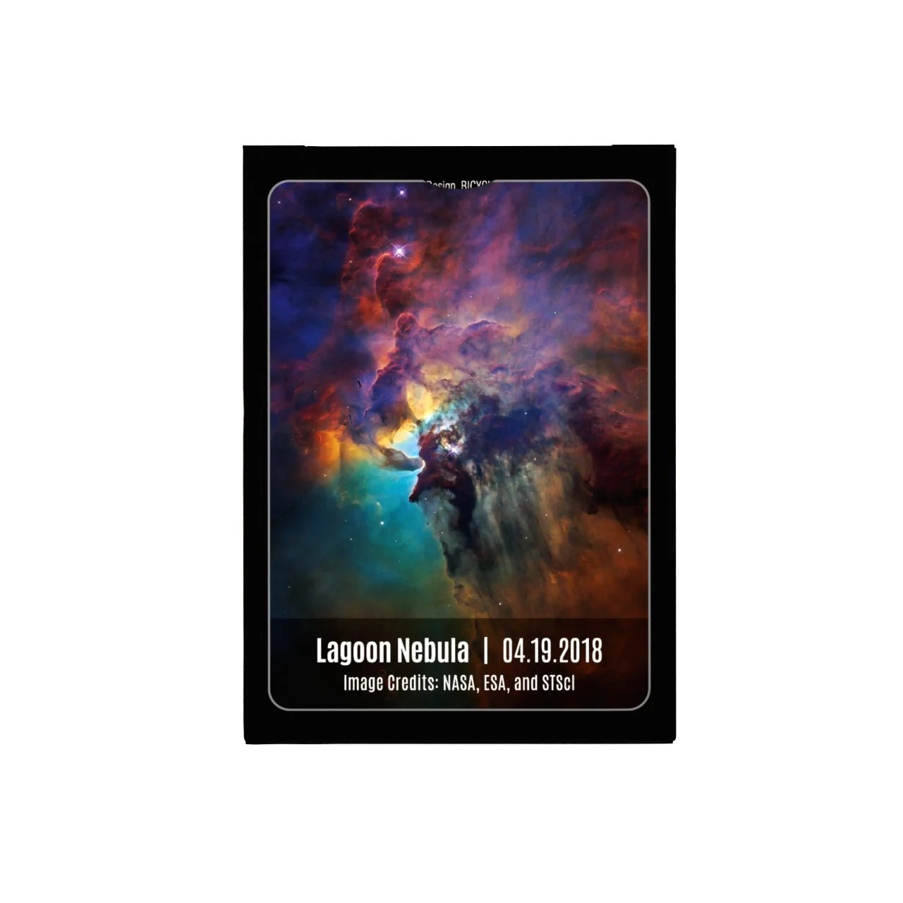 Bicycle Stargazer 204 card back featuring Lagoon Nebula image credits