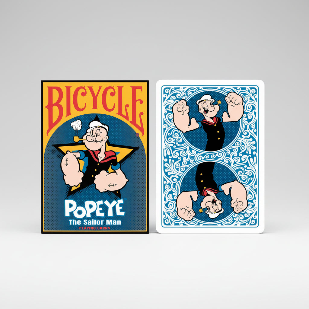 Bicycle Popeye the Sailor Man playing cards with branding and design details.