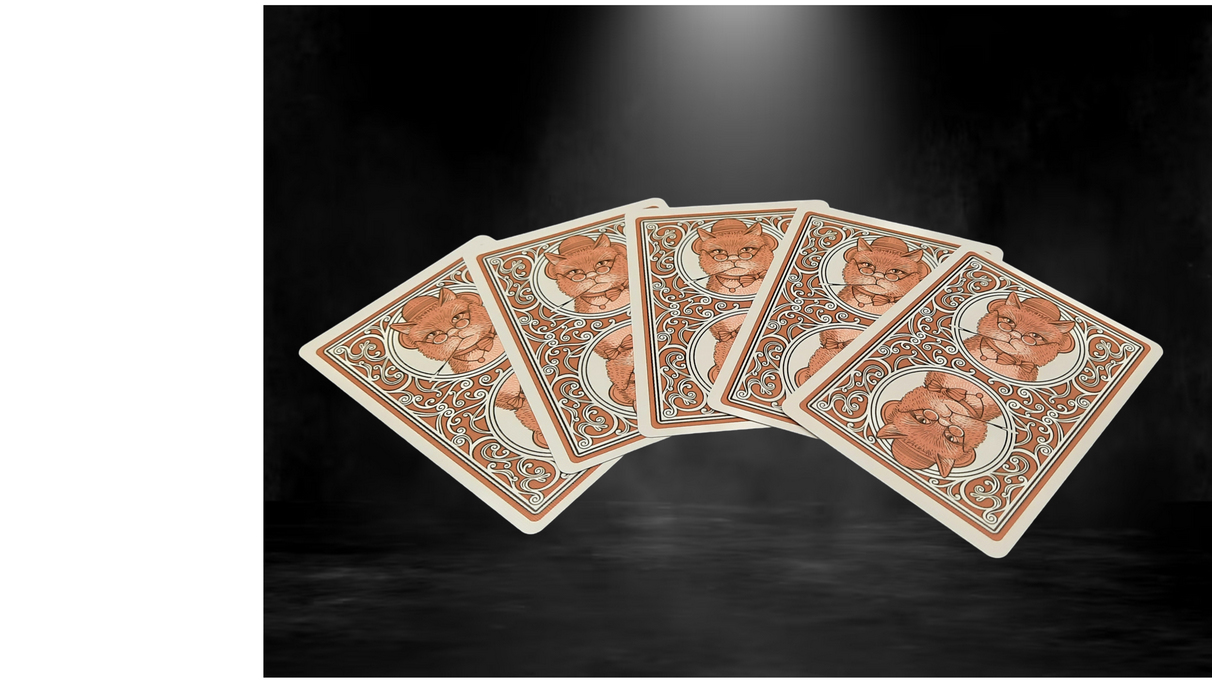 Set of playing cards with decorative design on a dark background