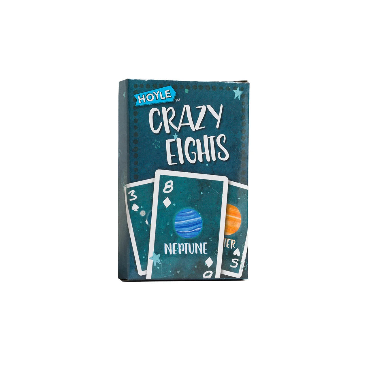 Hoyle Crazy Eights card game box with planet artwork from the 6 in 1 Fun Pack