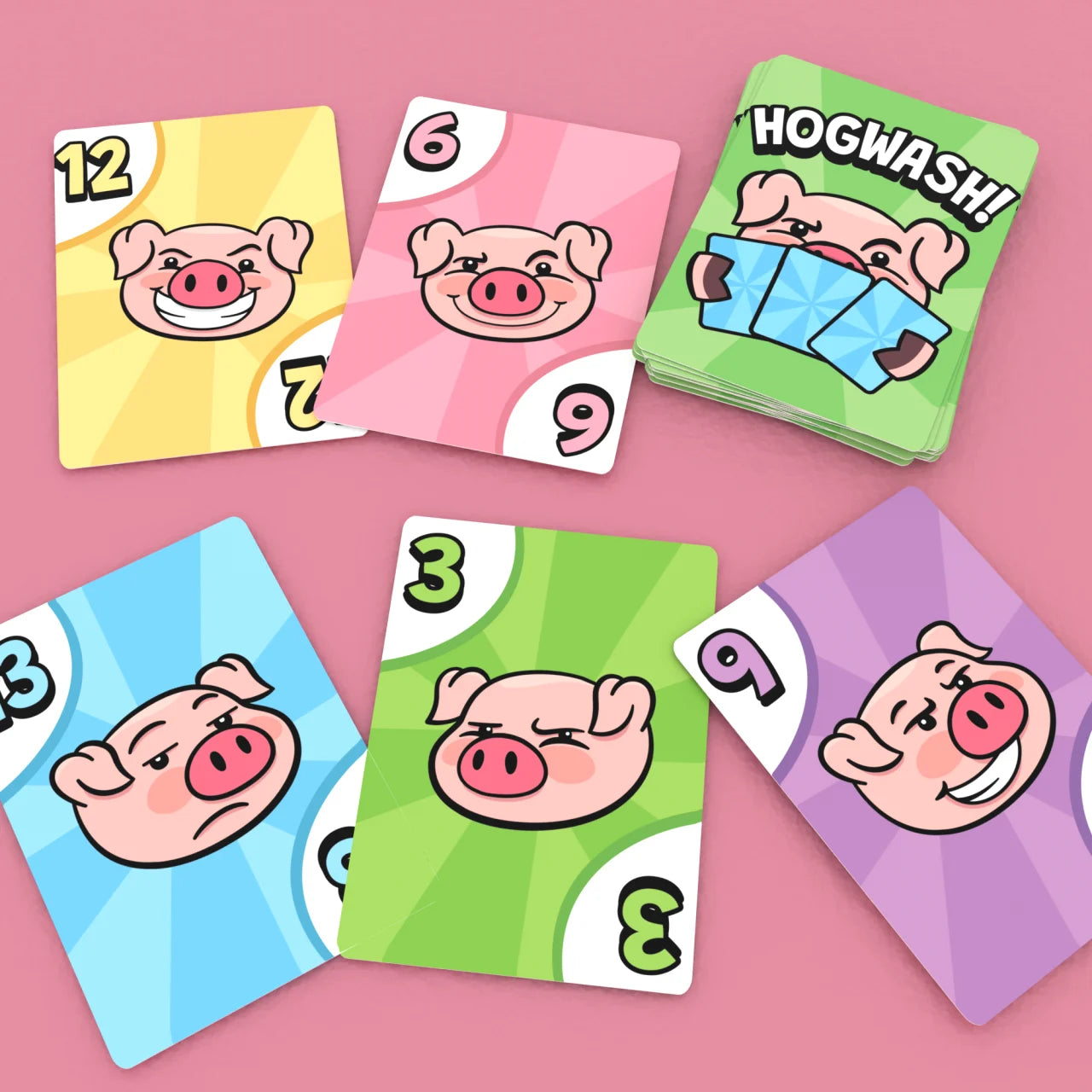 Bicycle Hogwash numbered pig cards and green card-back deck
