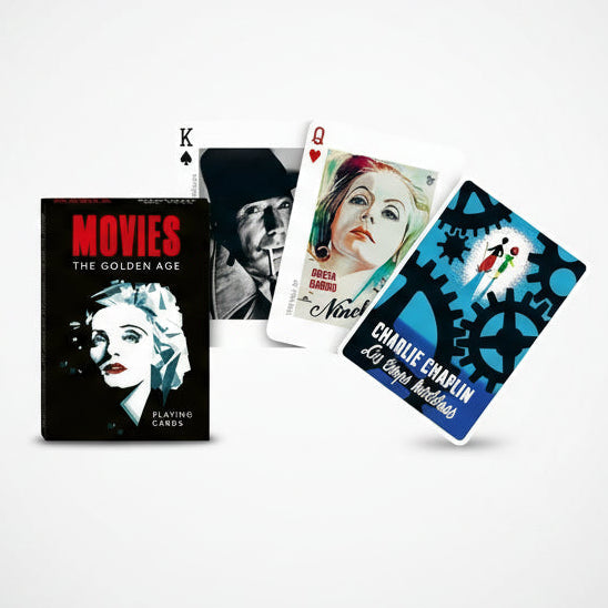 Piatnik playing cards themed around the Golden Age of Hollywood with images of famous actors and directors.