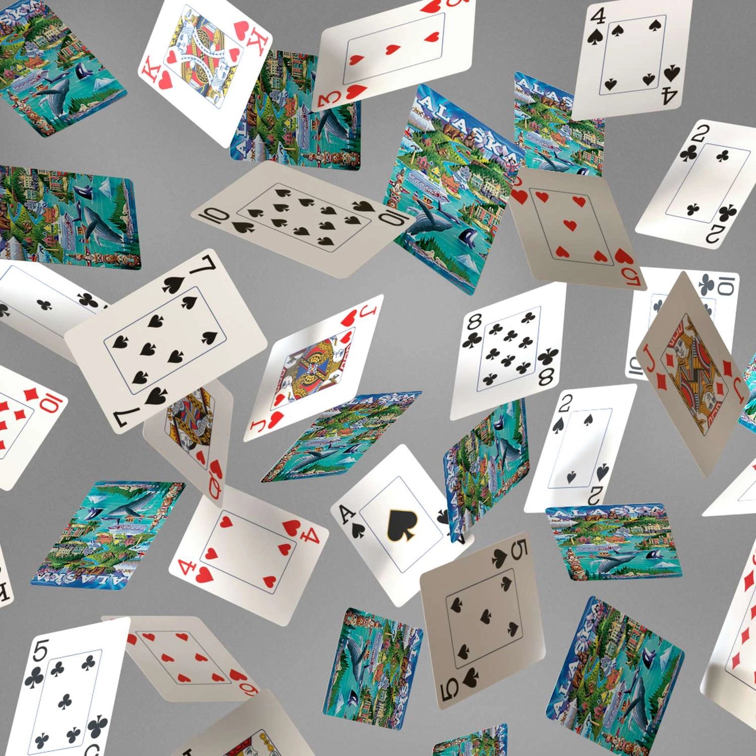 Boardwalk Alaska’s Inside Passage playing cards with Alaska backs and traditional faces