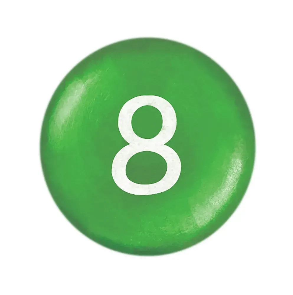 Green eight-point scoring disk from Banana Split Card Game