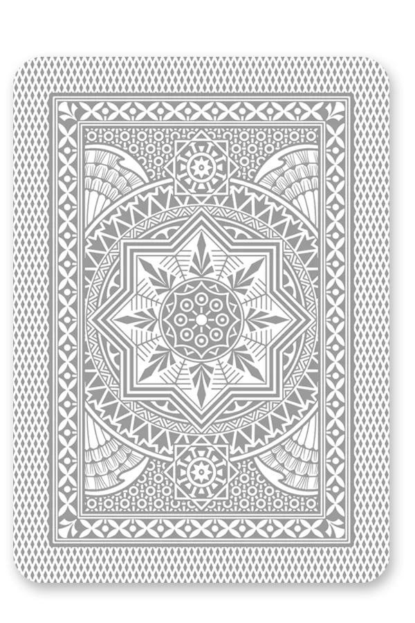 Playing card with geometric pattern on a white background