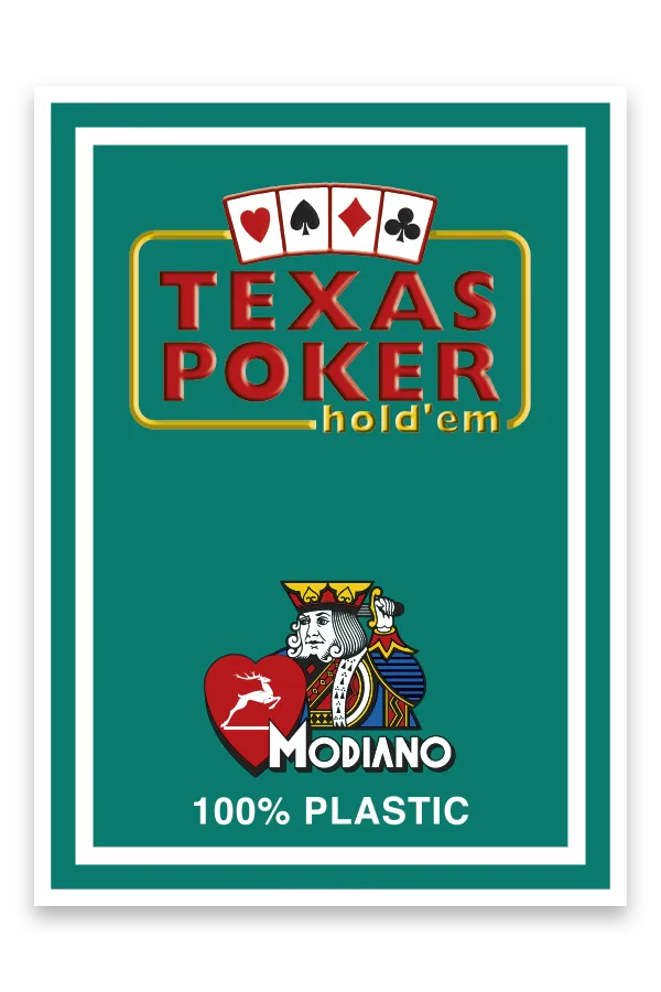 Modiano Texas Poker Jumbo Index 100% Plastic (2 Pips) – 10 Colors