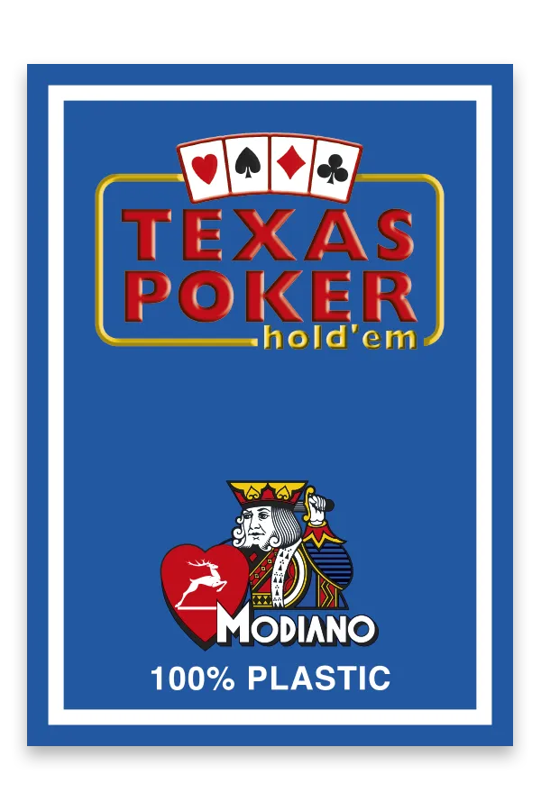 Modiano Texas Poker Jumbo Index 100% Plastic (2 Pips) – 10 Colors