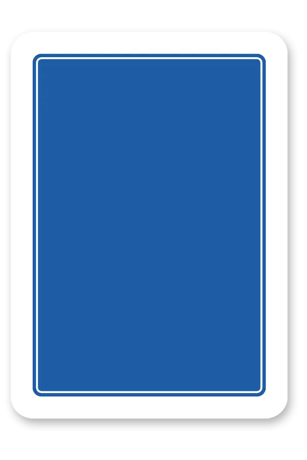 Blue rectangular Modiano card with a white border on a white background