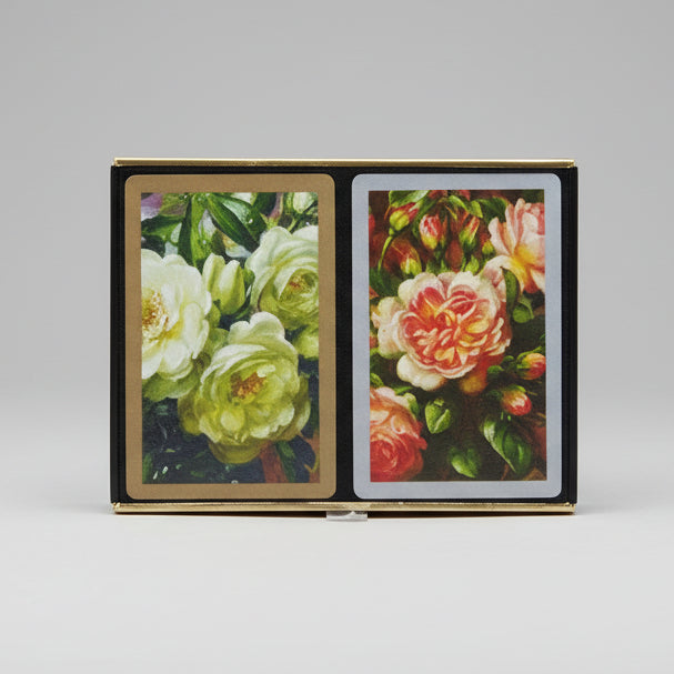 Cabbage floral design Congress cards in a plastic case.