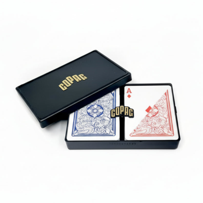 Legacy 4‑Color 100% Plastic Playing Cards with COPAG branding on a white background