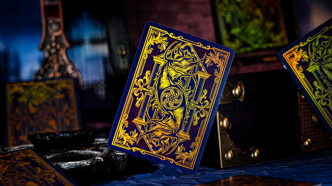 Decorative Keyhole Luxury Edition playing card with intricate design on a dark background
