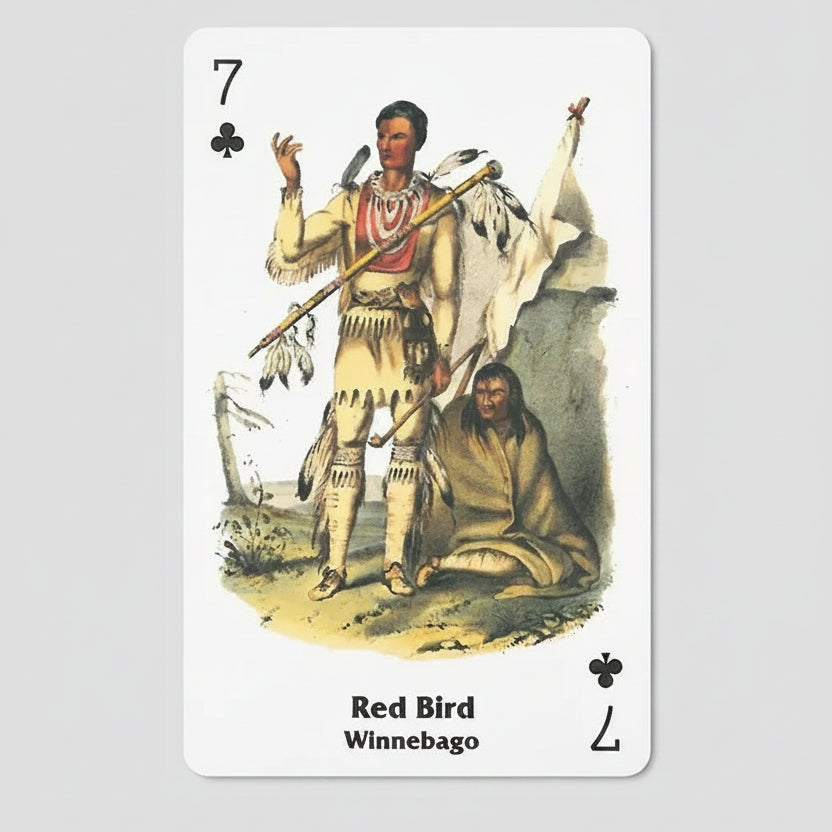 Native American Playing Cards Set Two by U.S. Games with historical Native American portrait artwork of Red Bird of the Winnebago tribe.