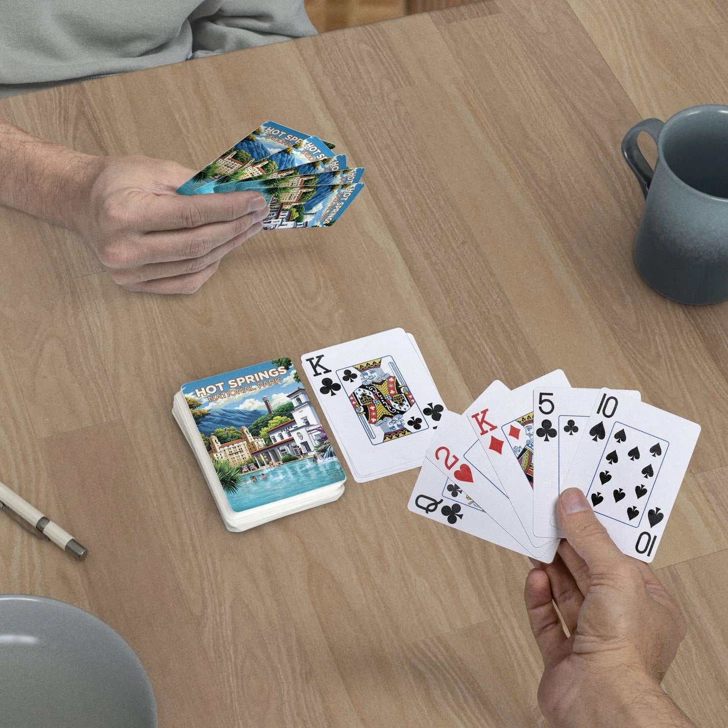 Hot Springs National Park Playing Cards by Boardwalk used in a casual card game