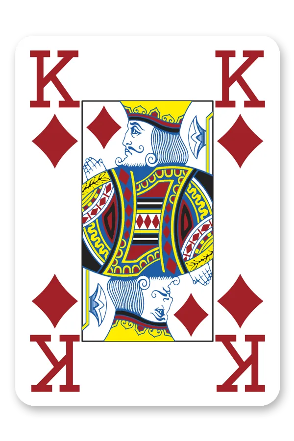 King of Diamonds playing card with red border
