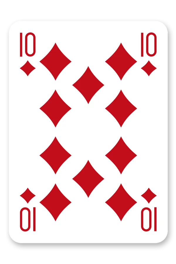 Modiano Golden Trophy playing card with the number 10 on a white background