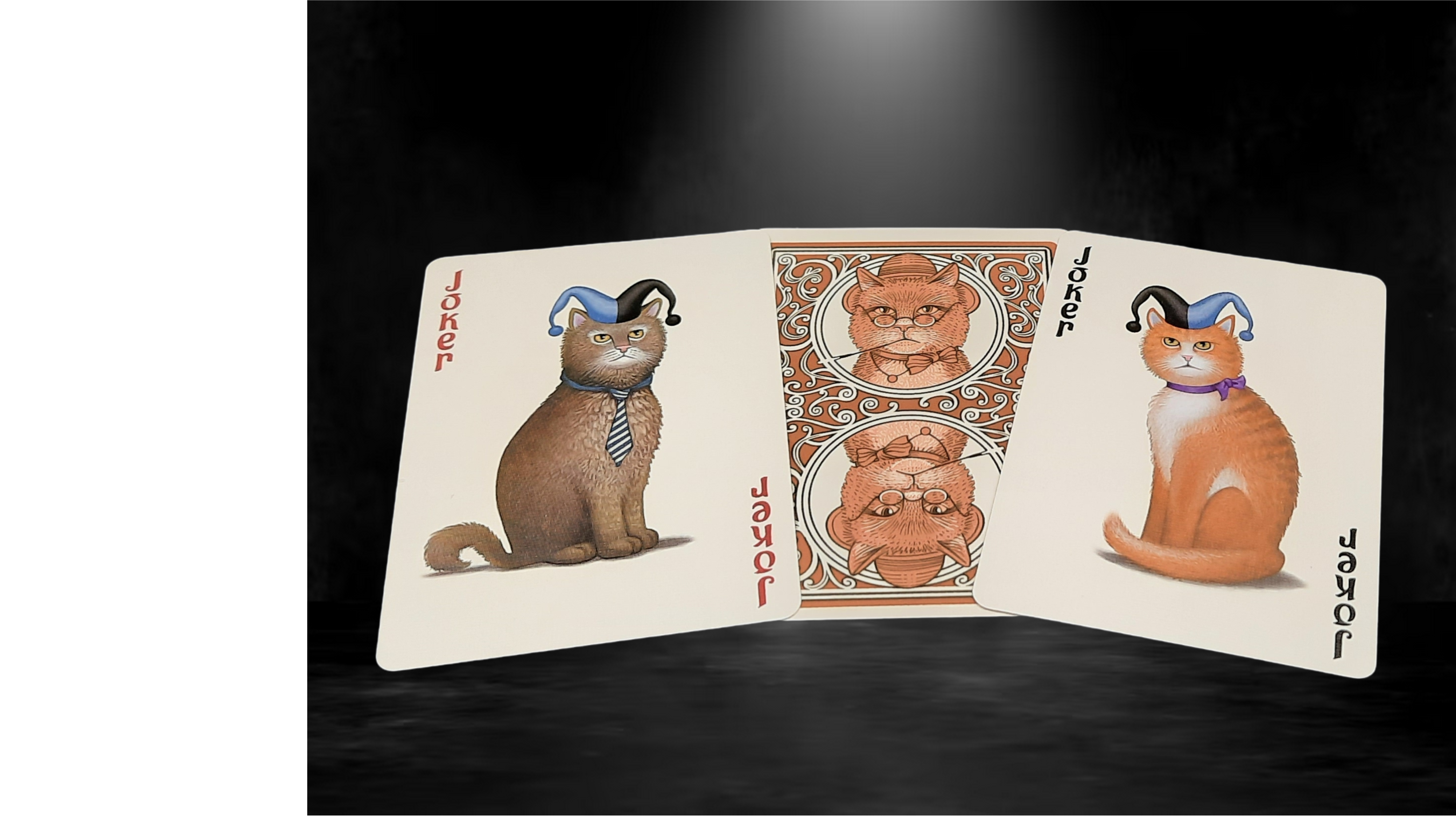 Bicycle Poker Cats Card game with cat-themed cards on a dark background