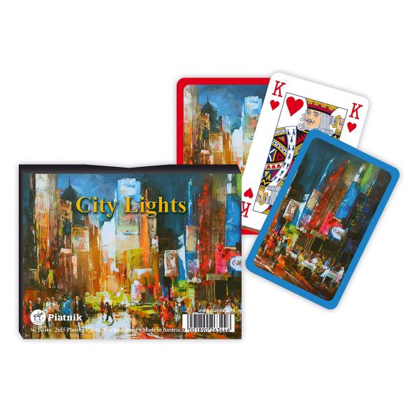 Piatnik City Lights Bridge Playing Cards - Luxury Double Deck Set