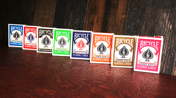Bicycle specialty color Rider Back deck lineup including the Gold Rider Back deck