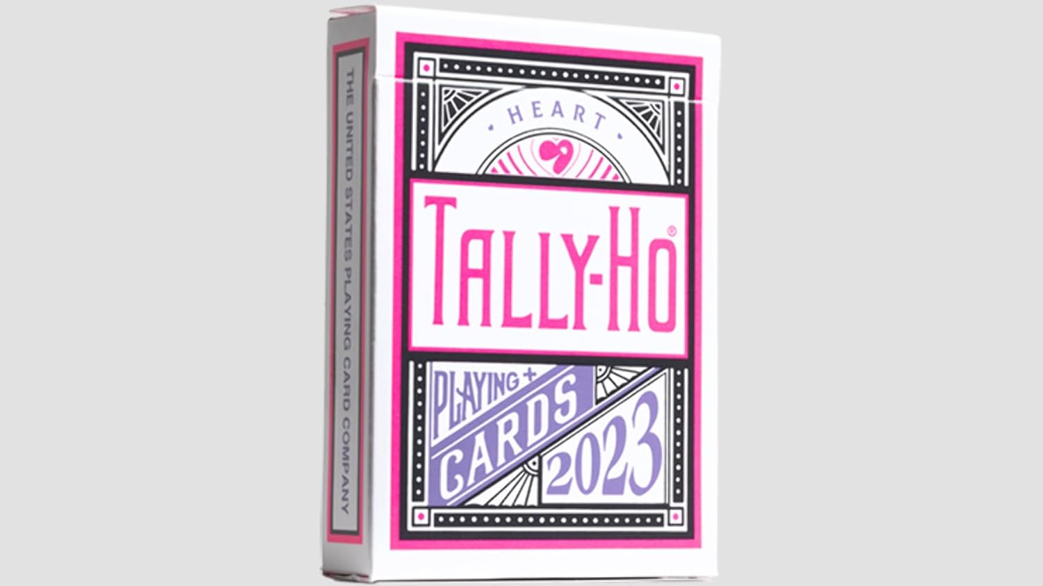 Tally-Ho Heart playing cards 2023 edition packaging on a white background