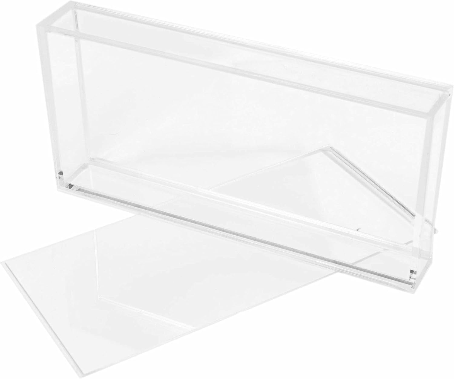 Clear acrylic box on a white background