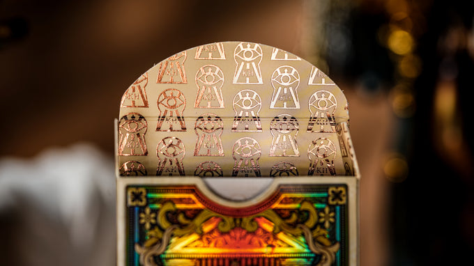 Decorative Keyhole Luxury Edition box with intricate patterns on a blurred background