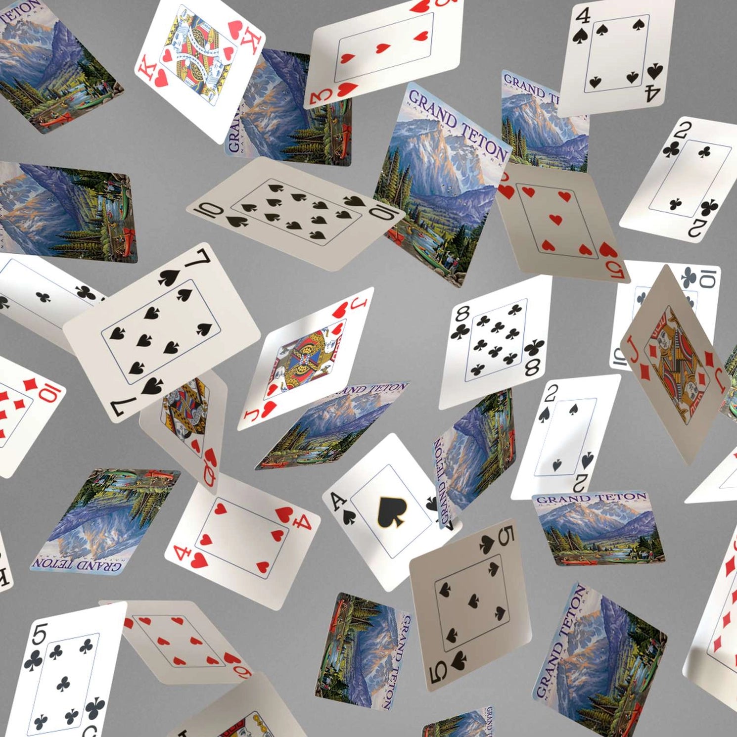 Grand Teton National Park Playing Cards by Boardwalk with scenic backs and jumbo-index faces
