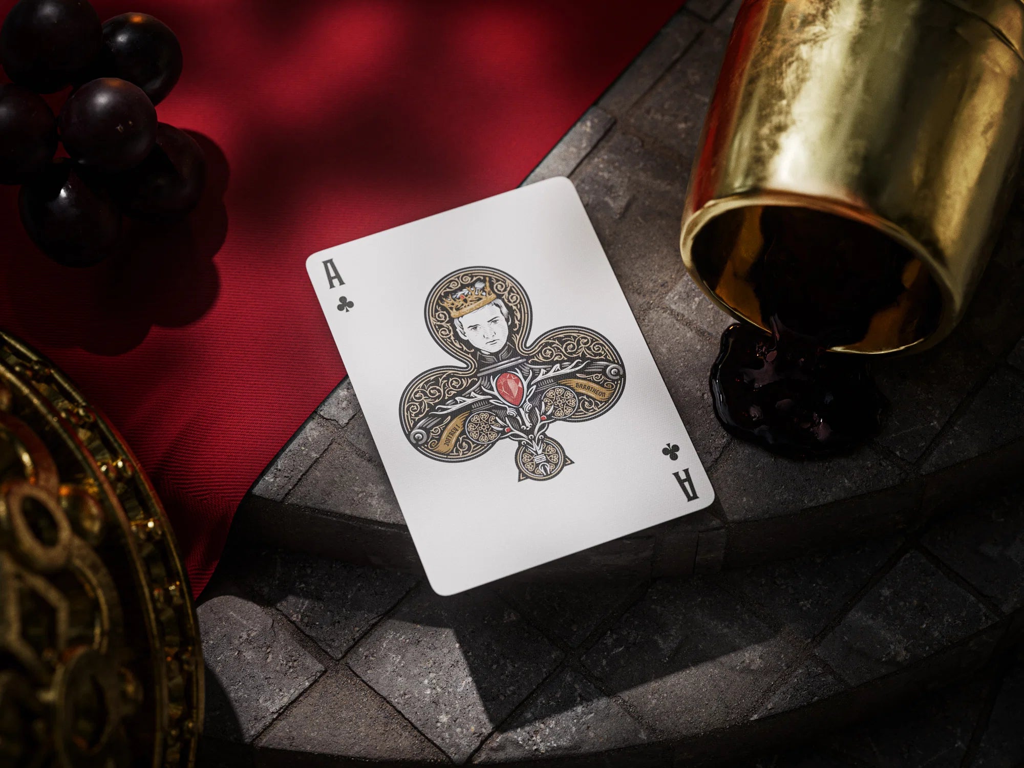 Theory11 Game of Thrones custom Ace of Clubs card with Baratheon-style artwork