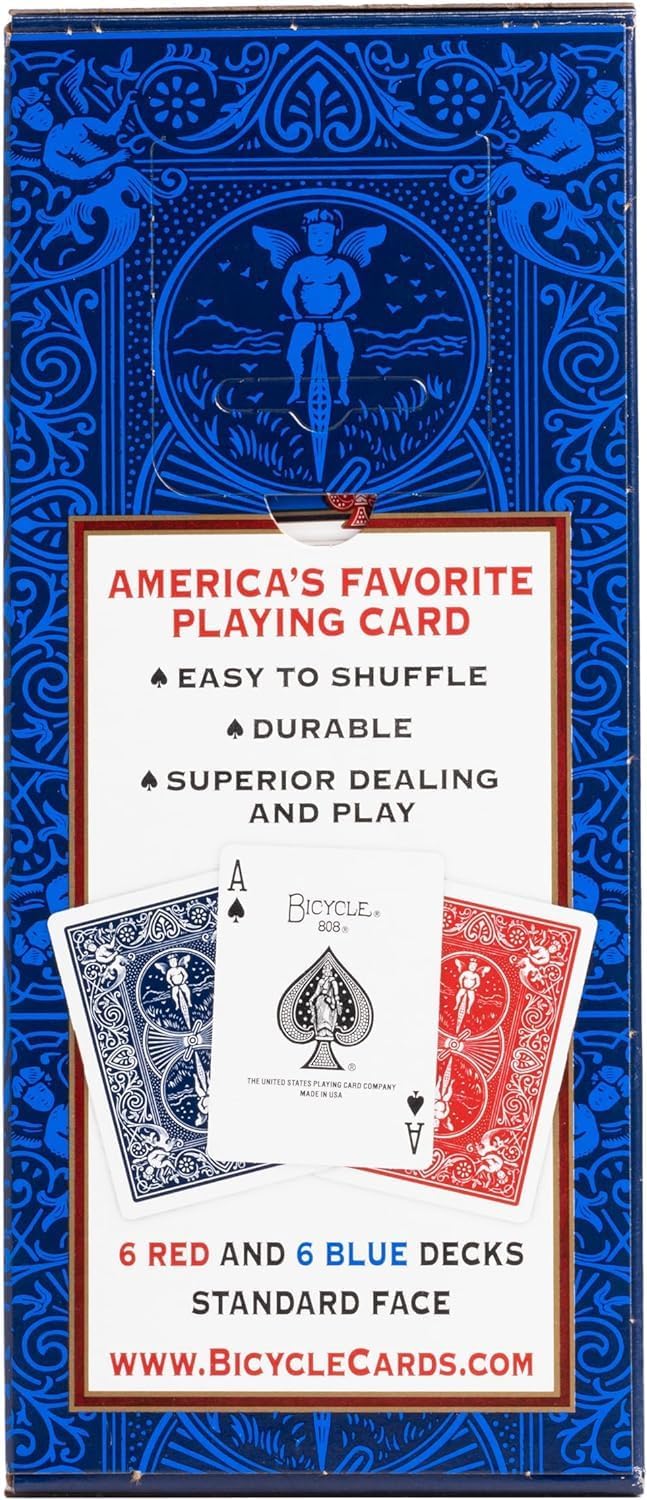 Bicycle® Playing Cards – Brick (12 Decks, Red & Blue)