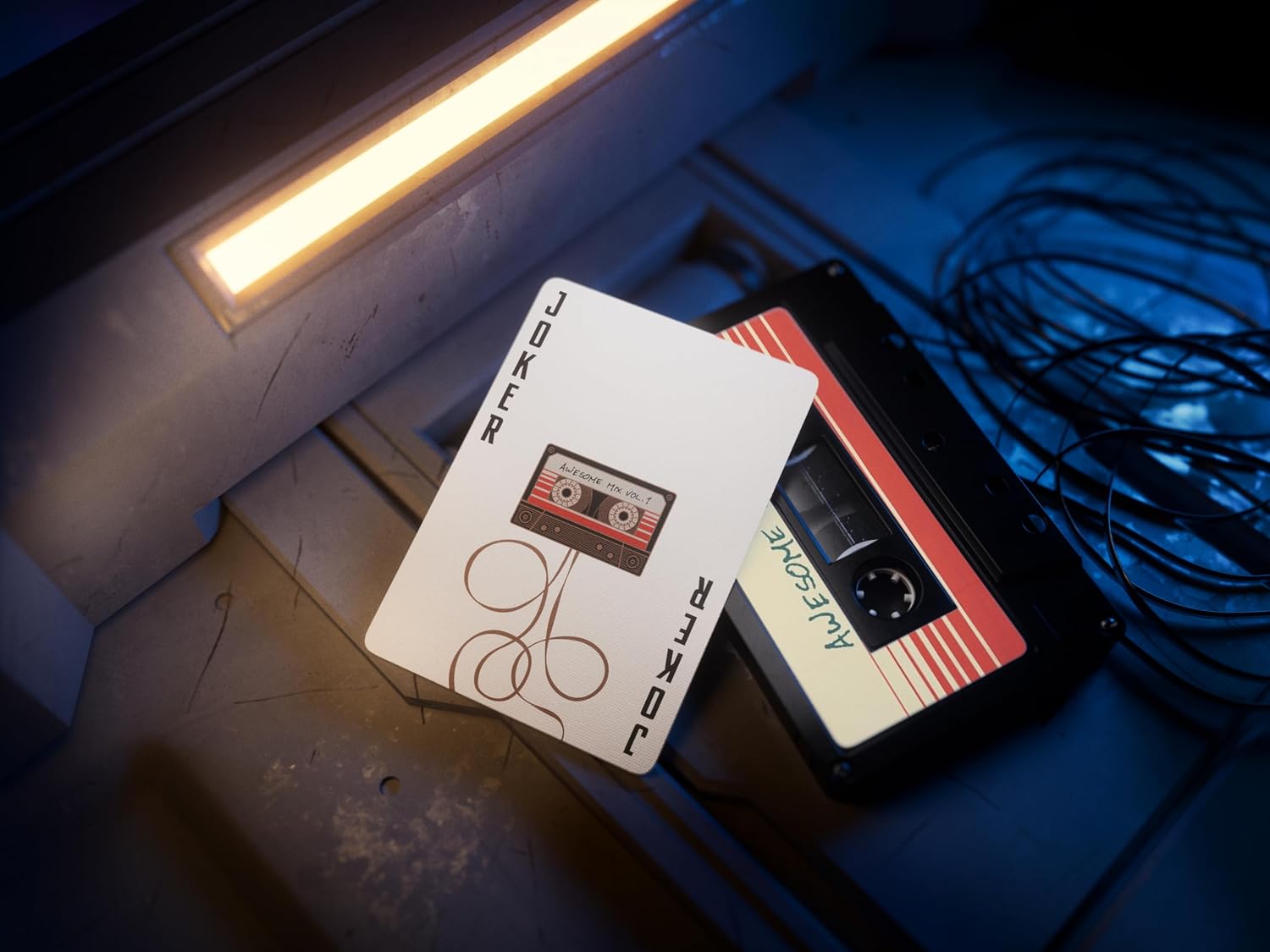 Theory11 Guardians of the Galaxy custom Joker card with cassette artwork
