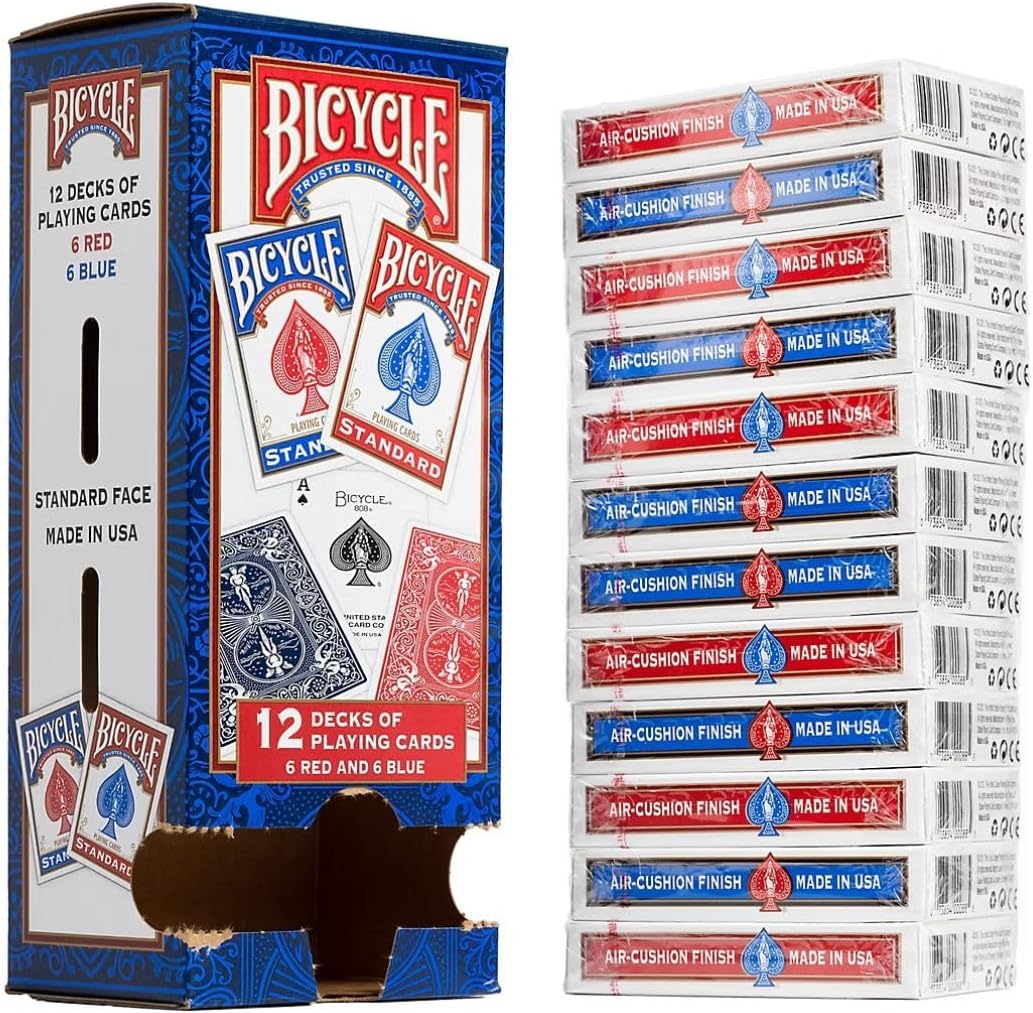 Bicycle® Playing Cards – Brick (12 Decks, Red & Blue)