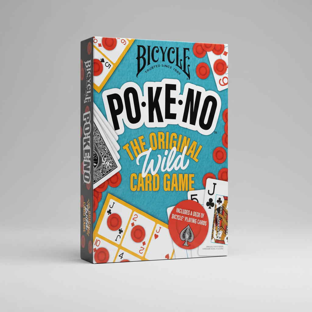 Bicycle PO-KE-NO original wild card game angled box front