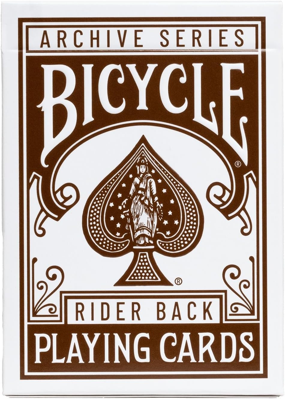 Bicycle Archive Series Rider Back 1887 playing cards packaging with vintage design and brown color.