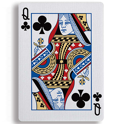 Queen of Clubs playing card on a white background