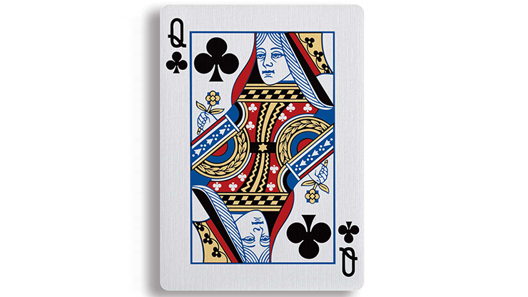 Queen of Clubs playing card on a white background
