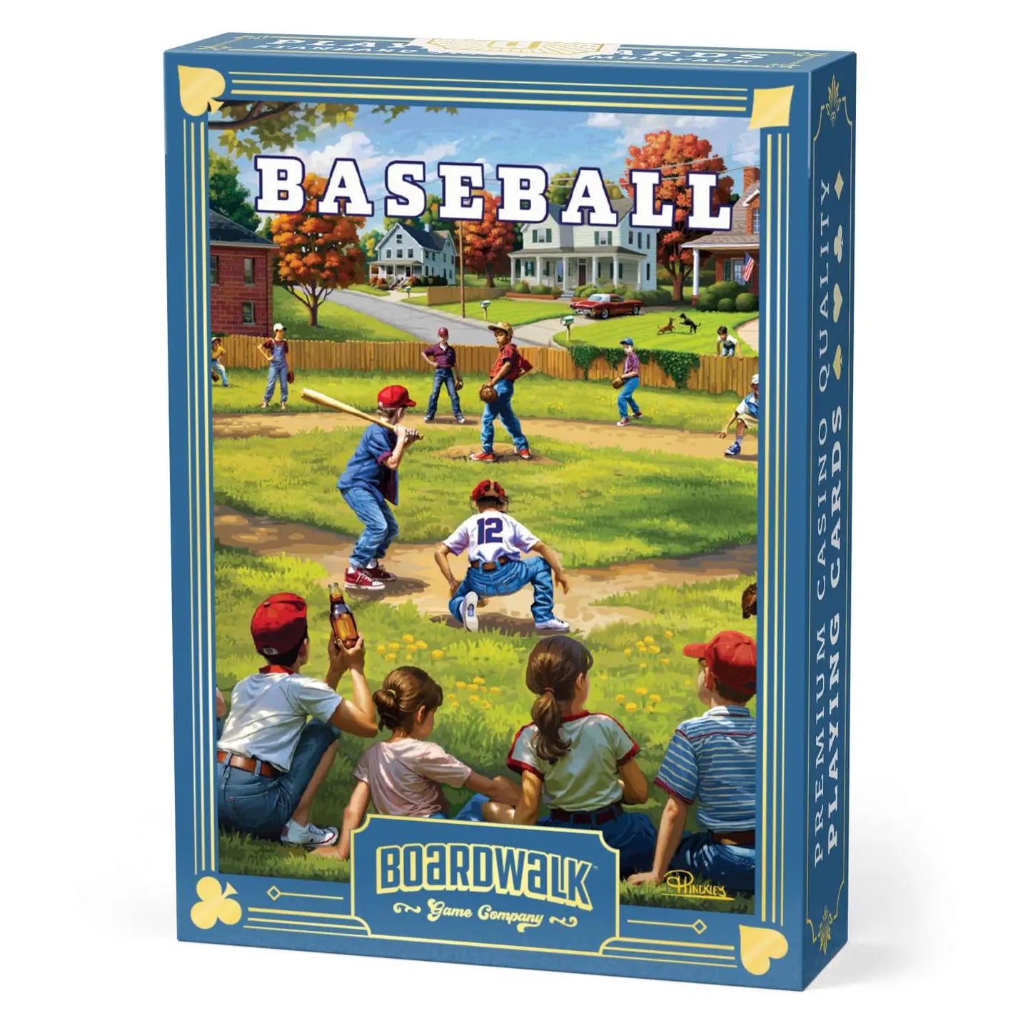 Baseball Playing Cards tuck box with neighborhood ballgame artwork