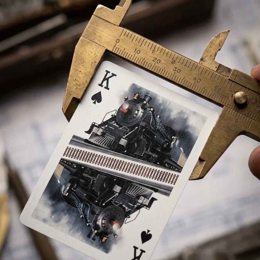 Locomotive Playing Cards custom King of Spades steam engine card