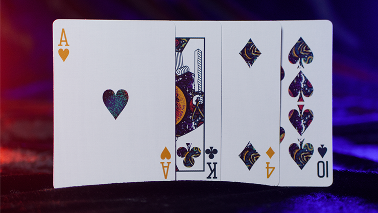 Bicycle Stellar custom faces with colorful cosmic pips and court artwork