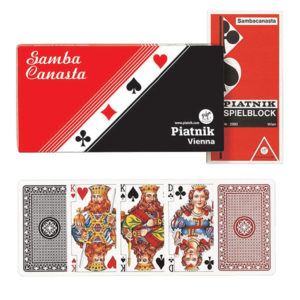 Piatnik Samba Canasta item 269738 triple-deck playing card set with bridge-size European court cards