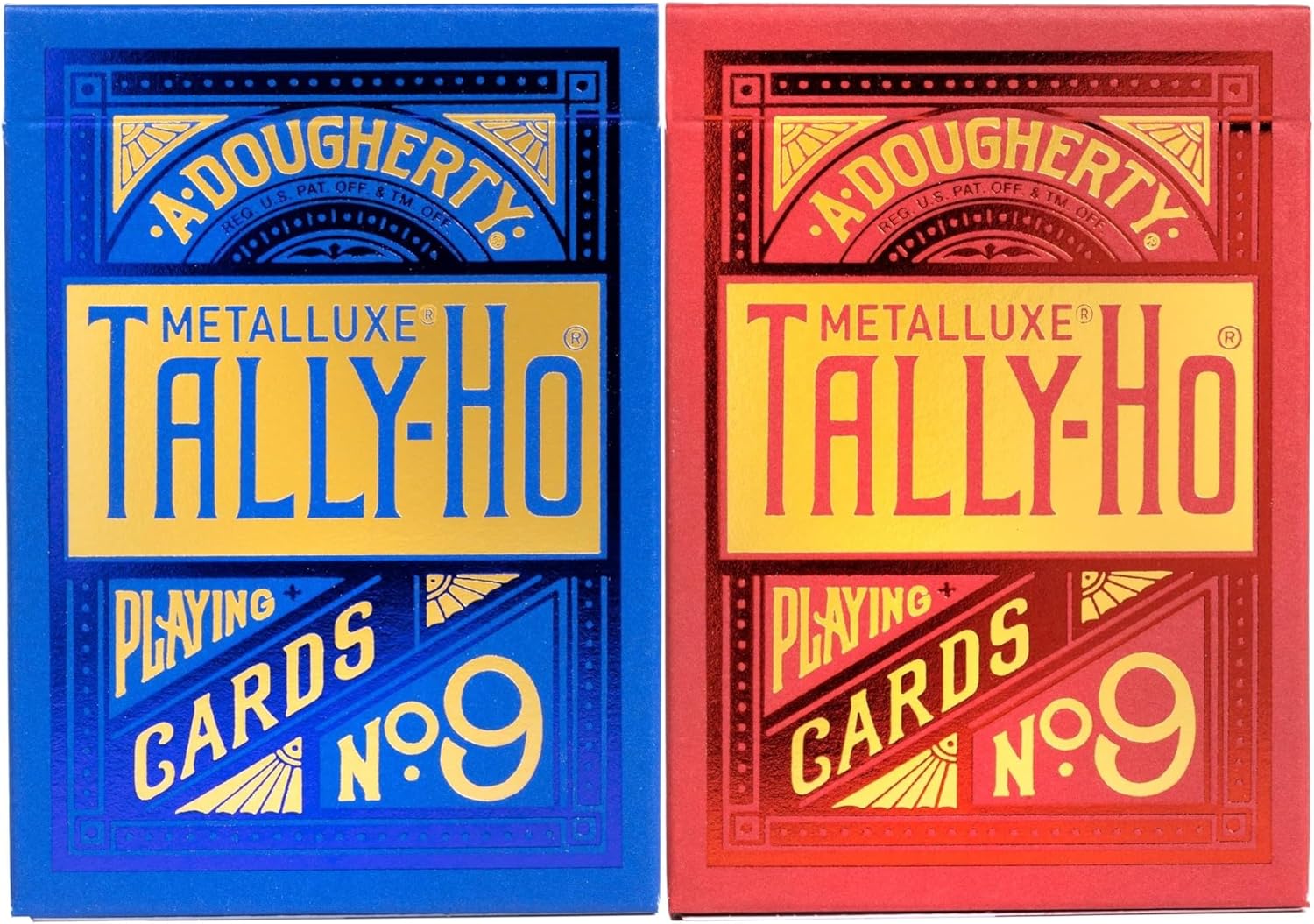 Tally-Ho Metal Luxe Playing Cards, Circle Back (Red & Blue)