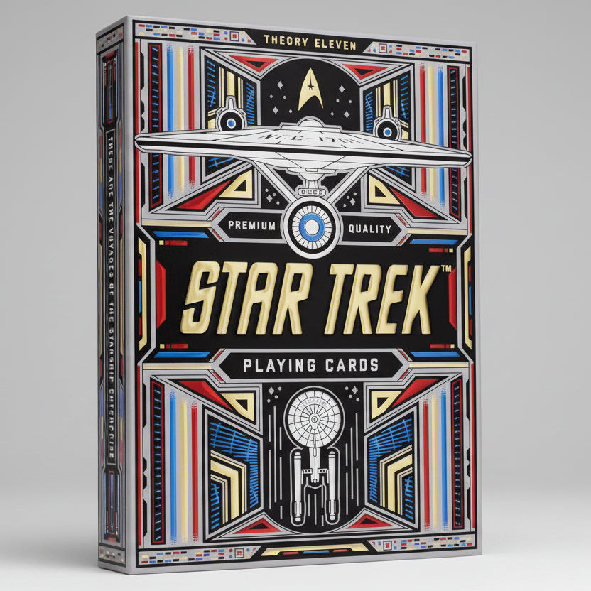 Star Trek playing cards packaging with spaceship design