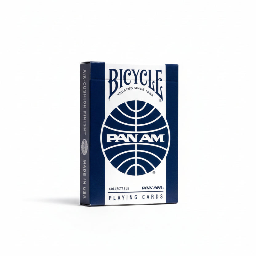 Bicycle Pan Am playing cards packaging with blue and white design.