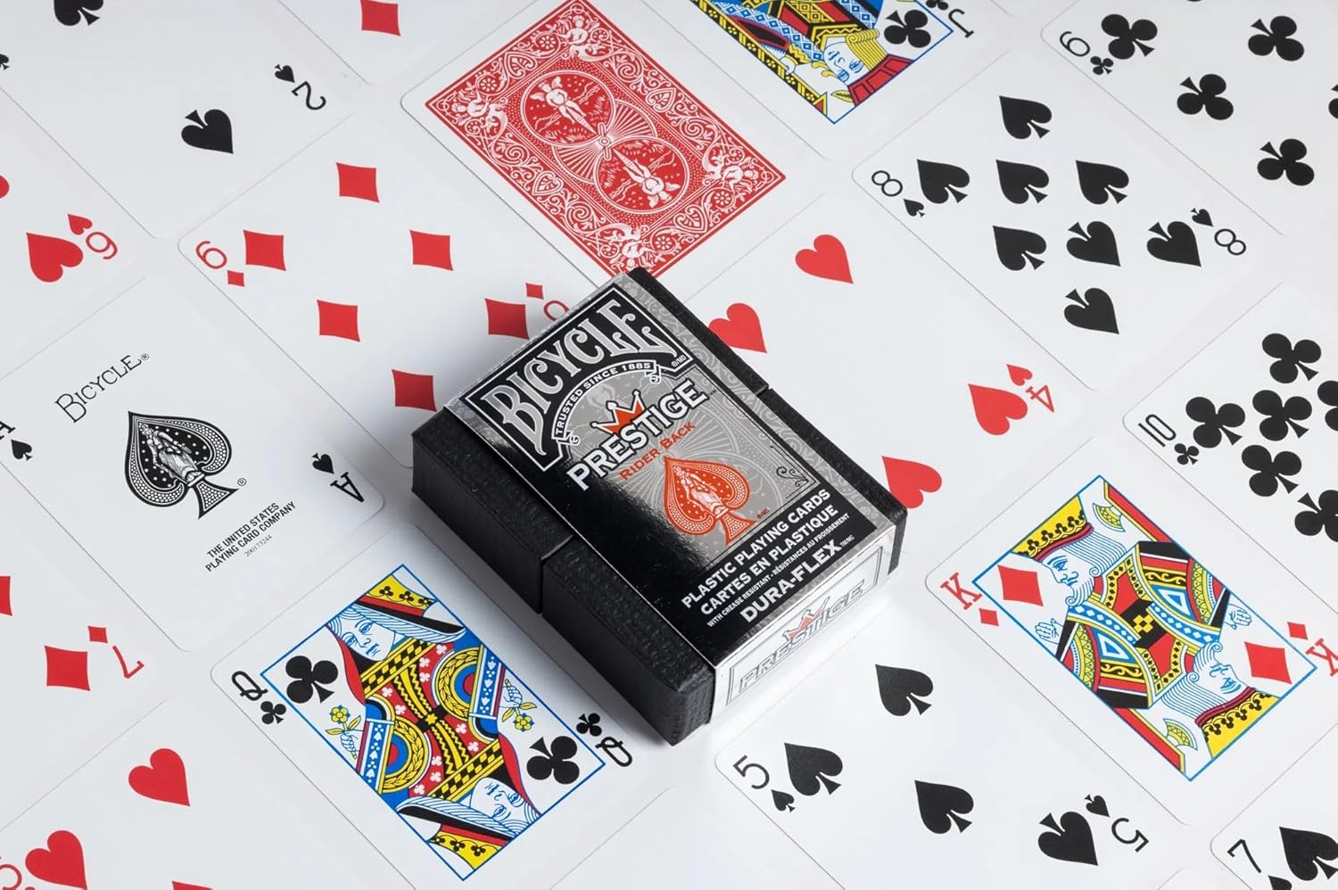 Bicycle Prestige Playing Cards – Red & Blue 100% Plastic
