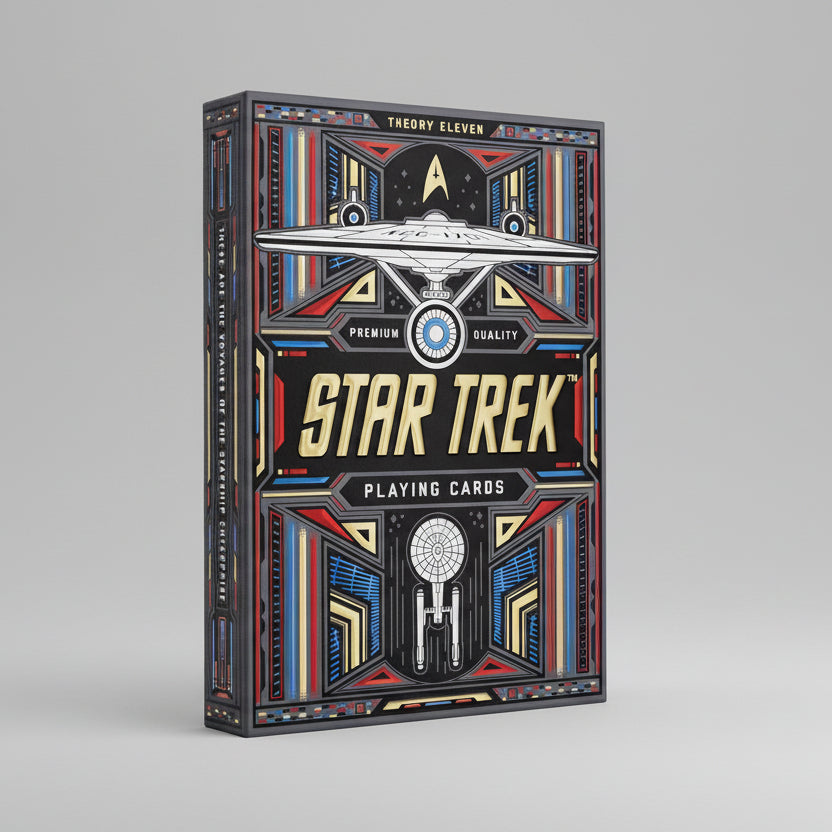 Star Trek playing cards packaging with spaceship design