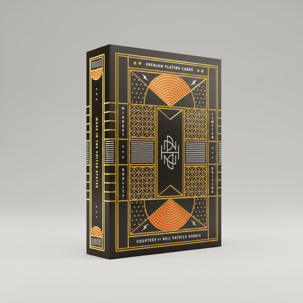 Theory11 Neil Patrick Harris Playing Cards black and gold tuck box