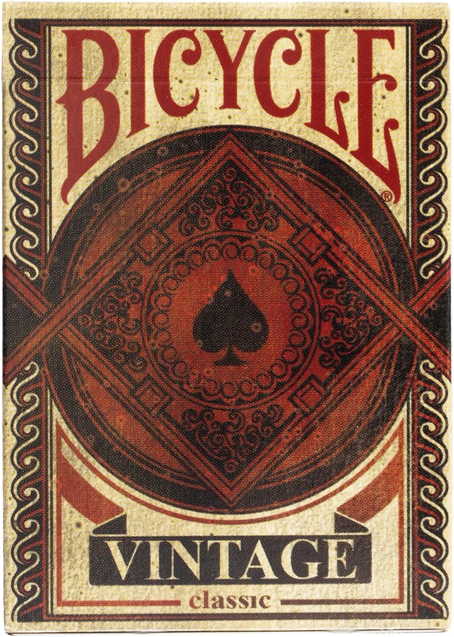 Vintage Bicycle playing card with red and black design