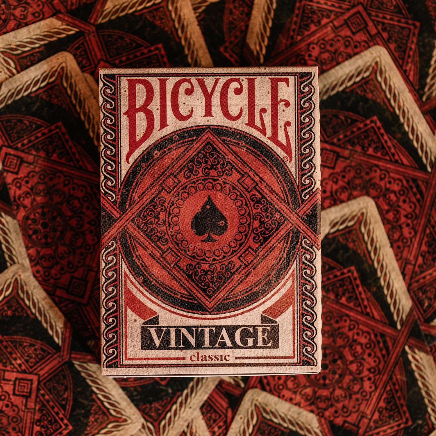 Bicycle Vintage classic playing cards on a matching card background