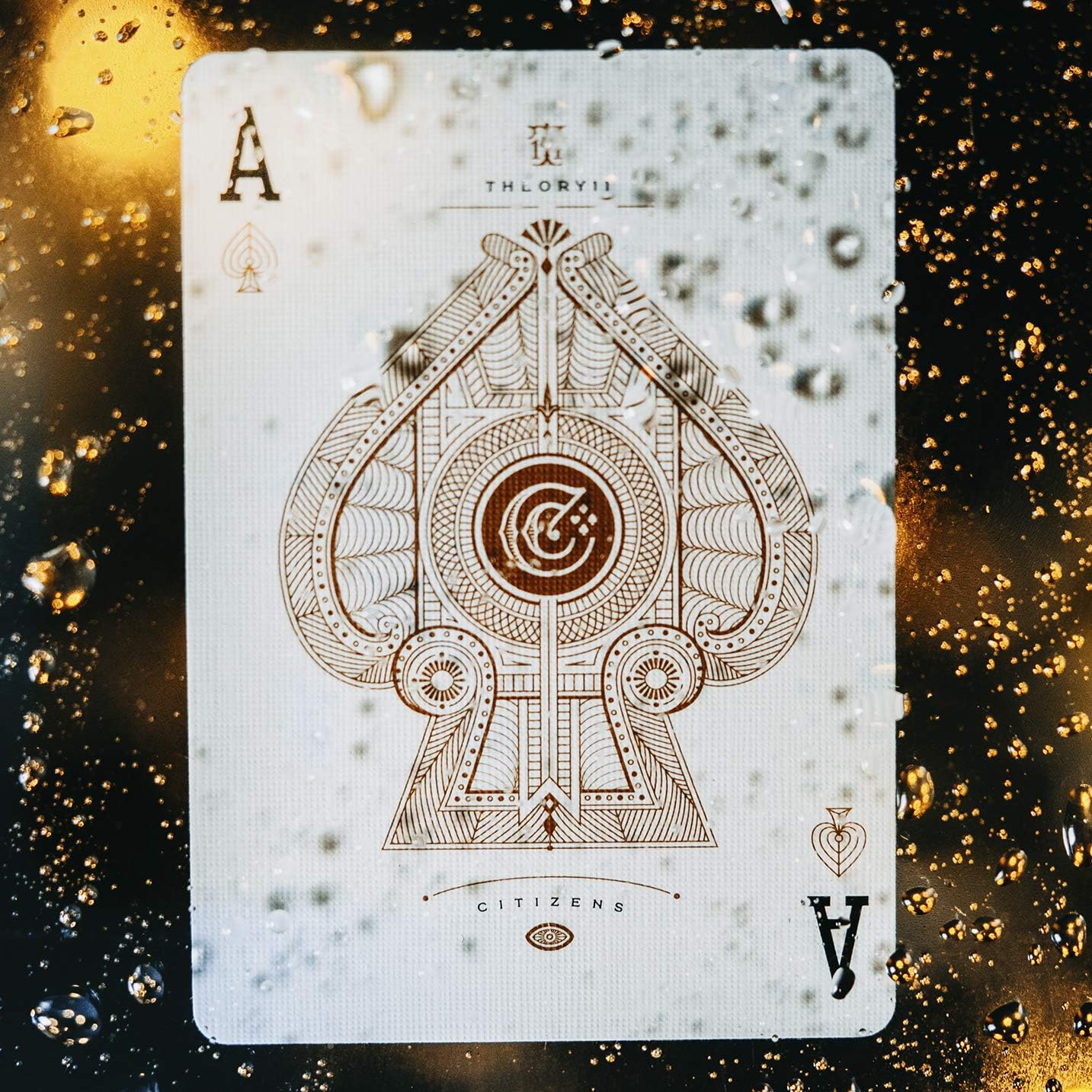 Theory11 Citizens playing card with intricate design on a glittery background