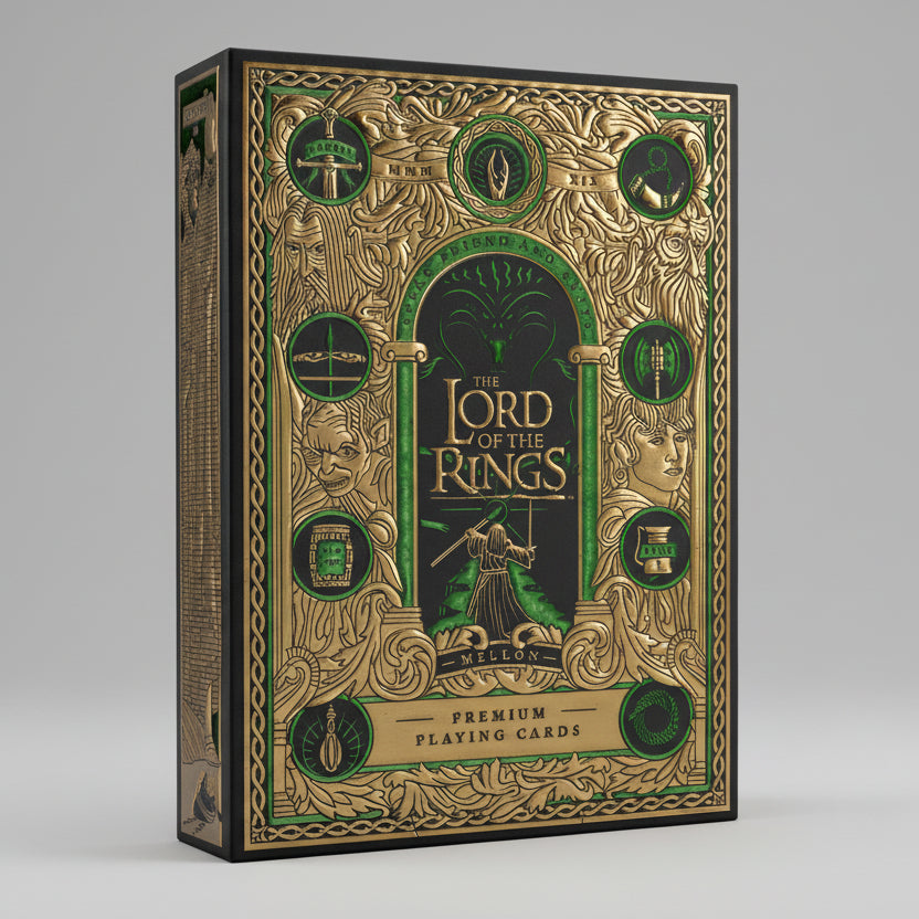 Premium playing cards box with 'The Lord of the Rings' design